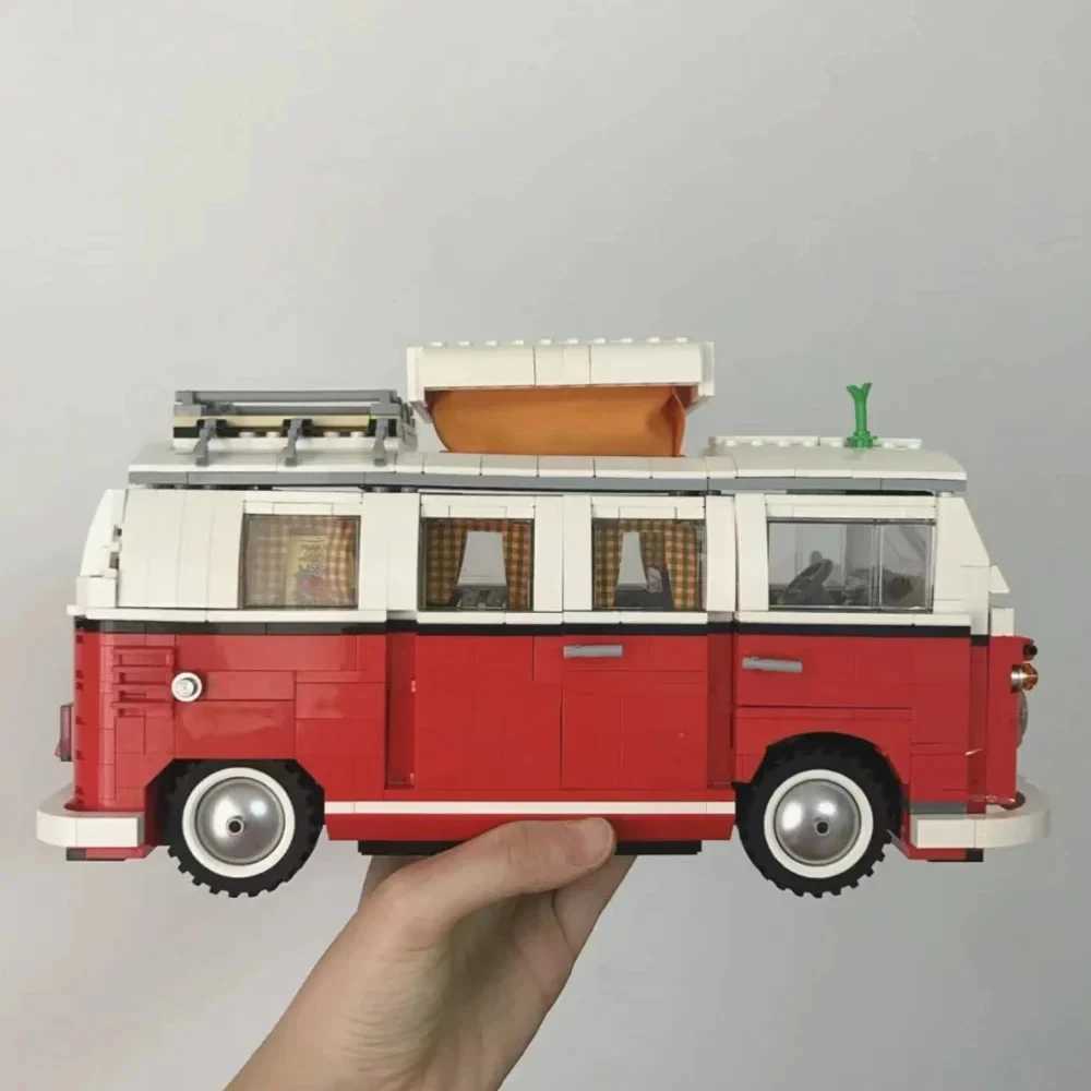 1354PCS Volkswagen T1 Camper Bricks Van Car Model Bluding Blocks High-Techc Ideas Bus Compatible Technical 10220 Toy Kid Gift W250115
