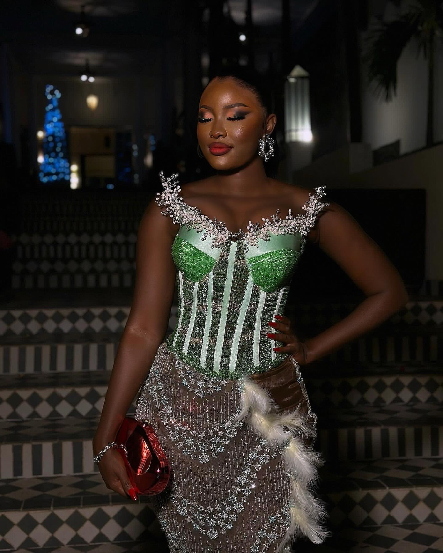 Aso Ebi Ivory Mermaid Prom Dresses 2025 Illusion Sequined Beaded Evening Formal Party Second Birthday Engagement Gowns Plus Size Dress For Special Ocn