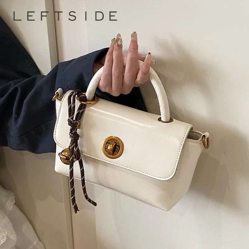 Small PU Leather Flap Shoulder Bag for Women 2025 Winter Trend Y2K Handbags Females Short Handle Crossbody Bags