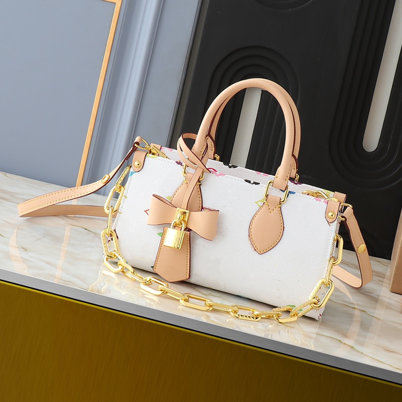 Luxury Designer On Go East West Totes Bags Chain Murakami Multicolor Zipper closure sleek Shoulder Bag handbag print rainbow palette crossbody Bag Tote