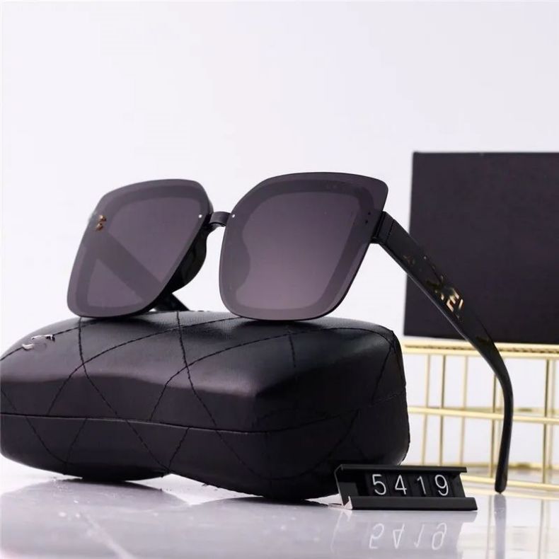 Women sunglasses fashion square sunglasses for women letter big leg double beam frame outdoor driving alloy big sunglasses polarizing goggle with box