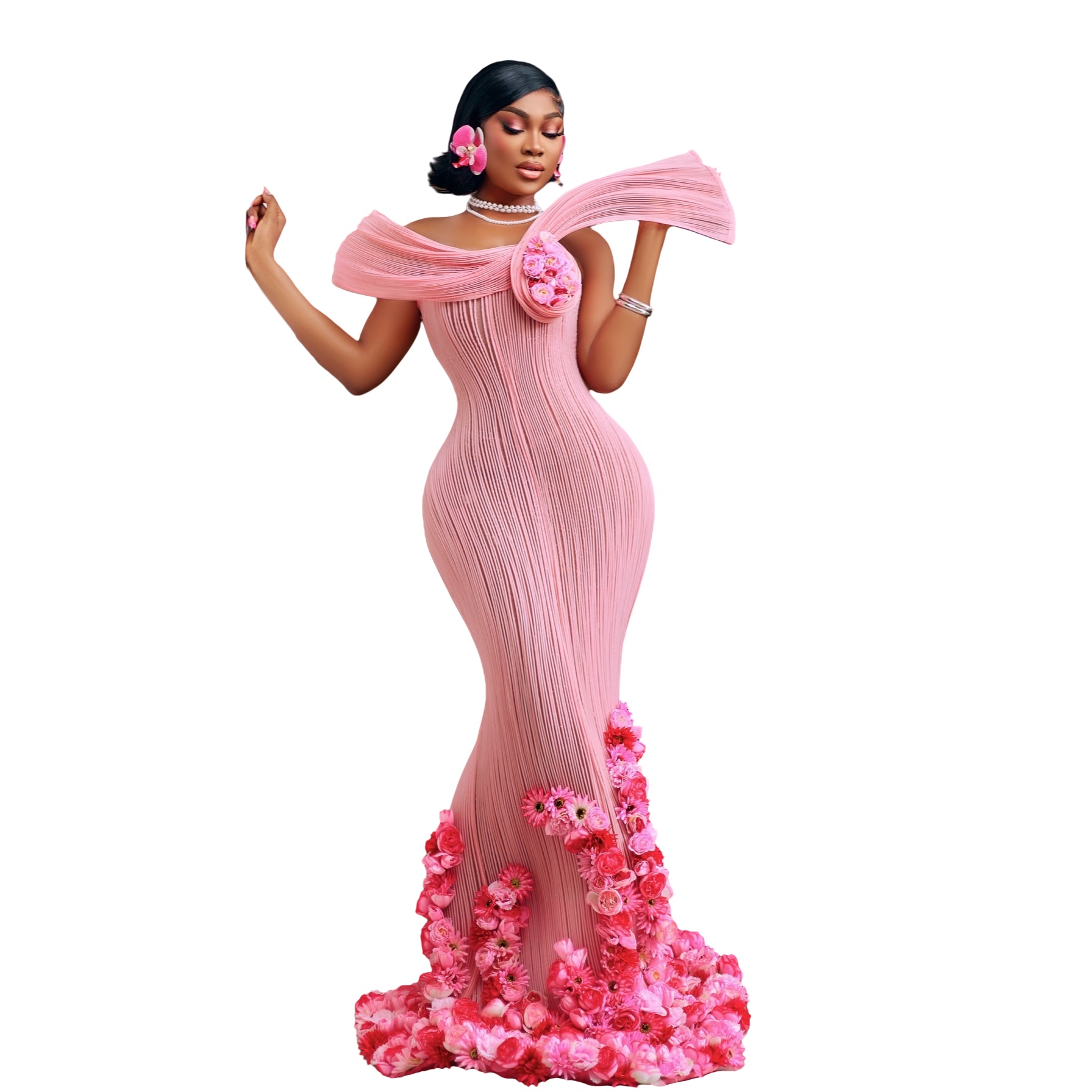 Aso Ebi Pink Mermaid Prom Dresses 2025 wers Illusion Stylish Evening Formal Party Second Birthday Engagement Gowns Plus Size Dress For Special Ocns