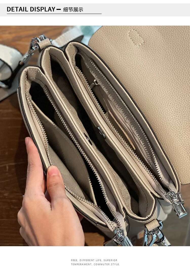 Women's Genuine Handbag Ladies Casual Crossbody Small Soft Cow Leather Versatile Shoulder Messenger Bag High Quality