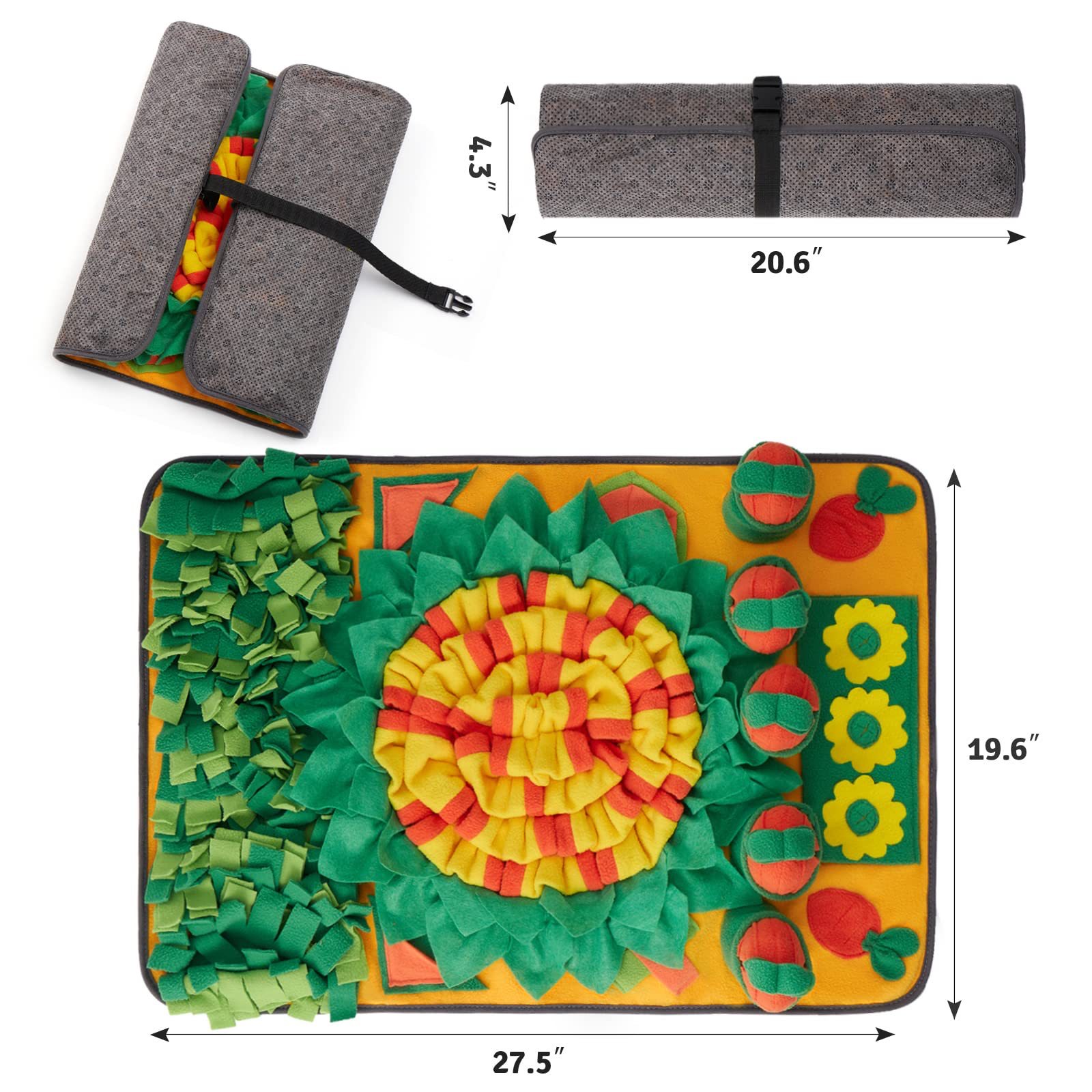 Snuffle Mat for Dogs Large Dog Feeding Mats Pet Dog Sniff Mat Nosework Slower Feeder Interactive Dog Mat for Stress Relief Encourage Natural Foraging  - view 3