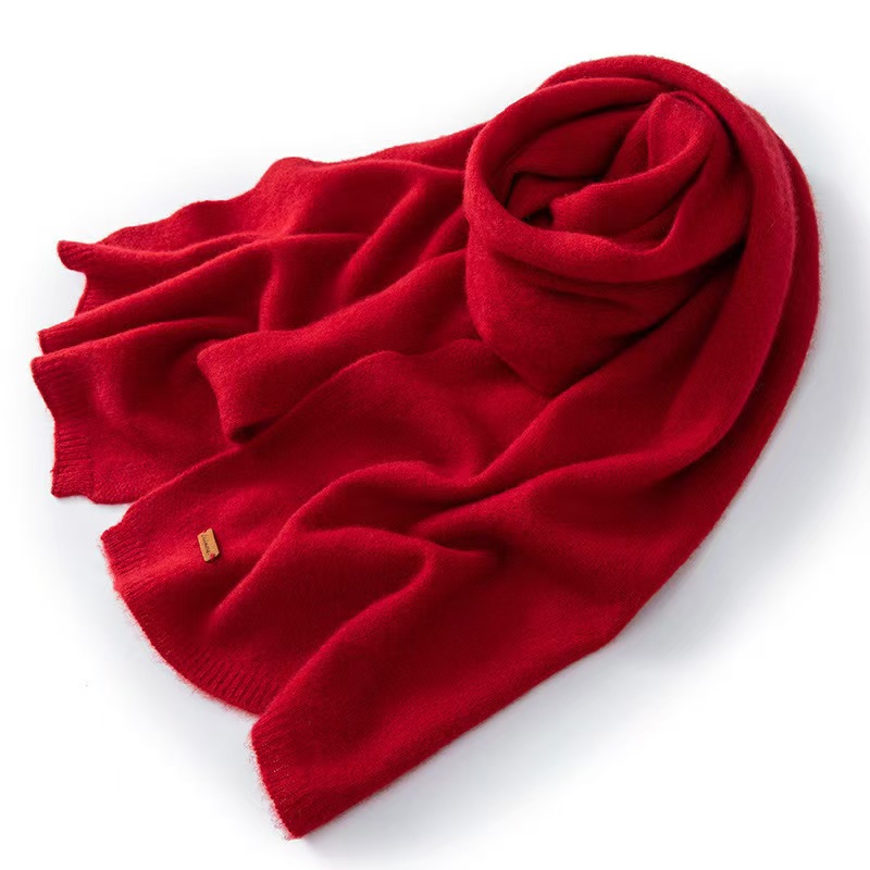 T108 new cashmere flat scarf soft waxy solid color neck cashmere warm scarf