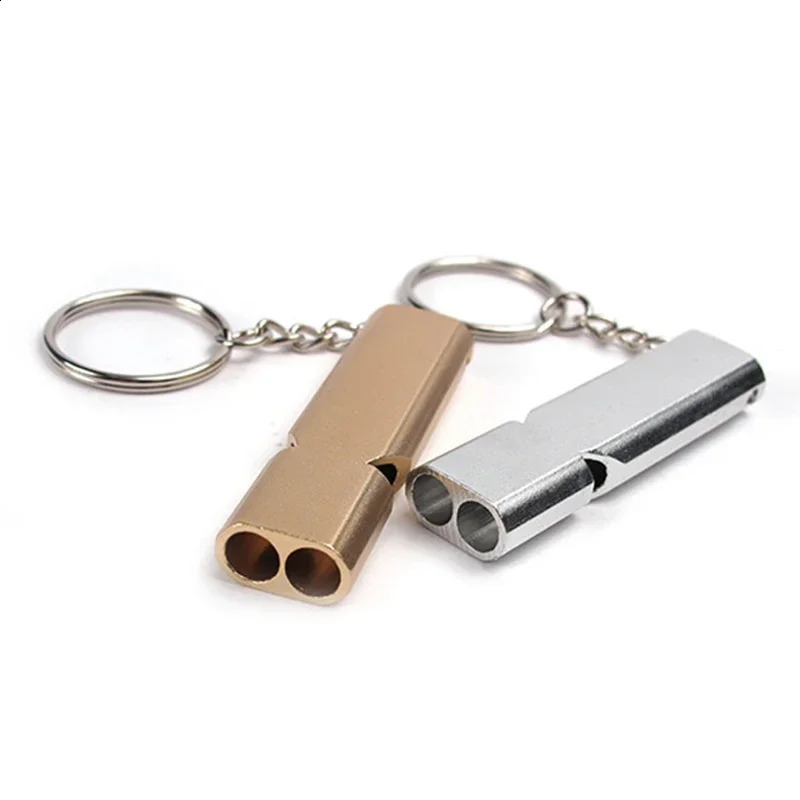 Portable Aluminum Safety Whistle For Outdoor Hiking Camping Survival Emergency Keychain Multi Tool y250107