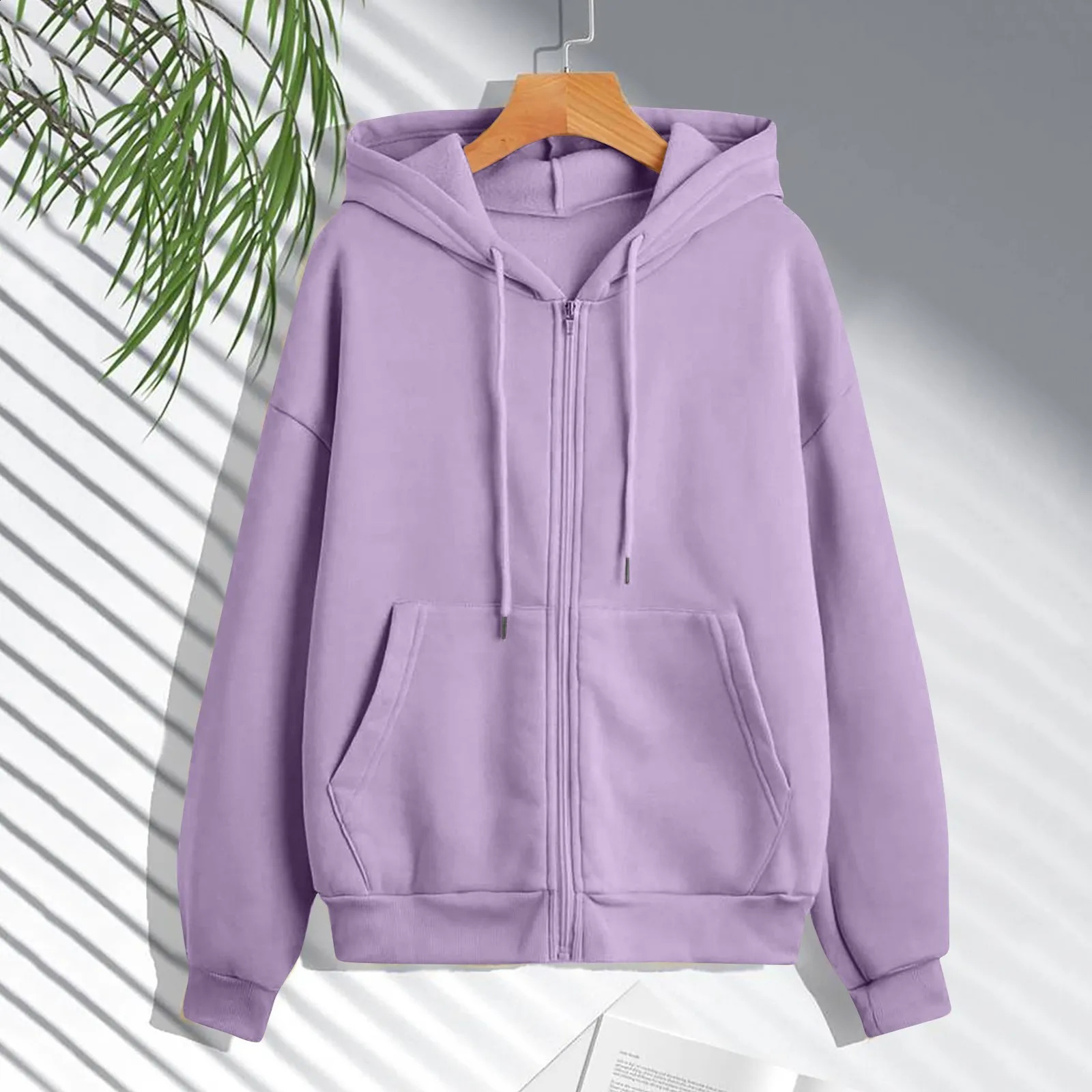 Autumn Women Sweatshirt Hoodies Spring Fashion Casual Cardigan Drawstring Sweatshirts Korean Style Solid Zip Up Hoodies 250113