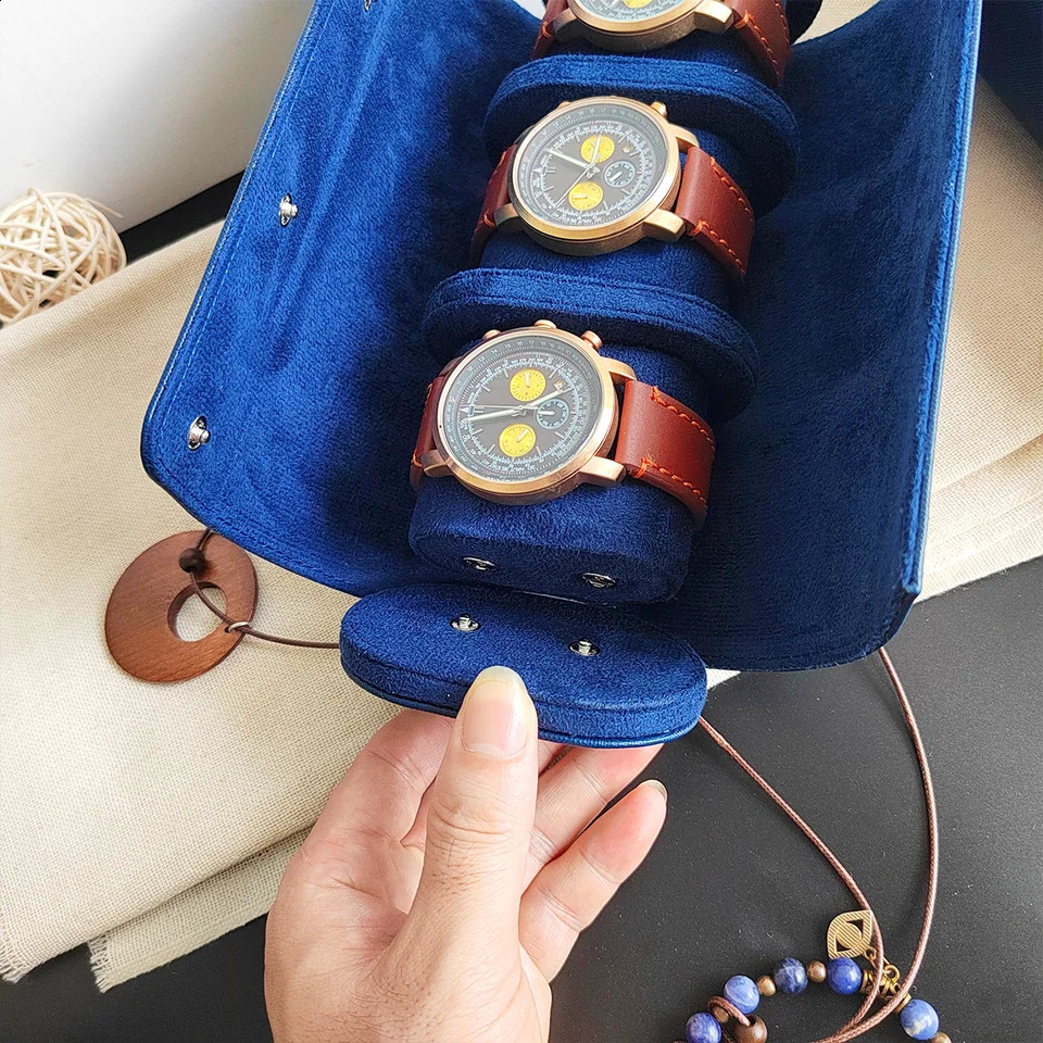 1/2/3- Custom leather watch box for his watch roll travel box personalized case carved travel watch box mens Gfits 250107