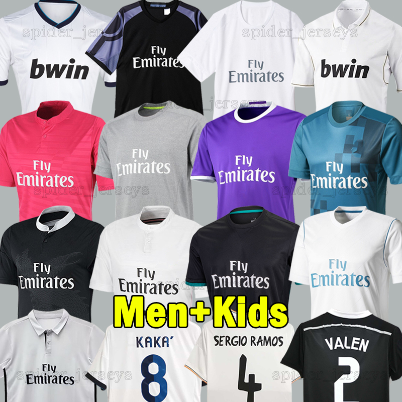 2014 Retro Soccer Jerseys reAL BENZEMA ZIDANE 2015 16 17 Football Shirts R.CARLOS REDONDO SERGIO 2018 MORIENTES Modric RAUL mADRIds BALE Men Football Shirts kids kits