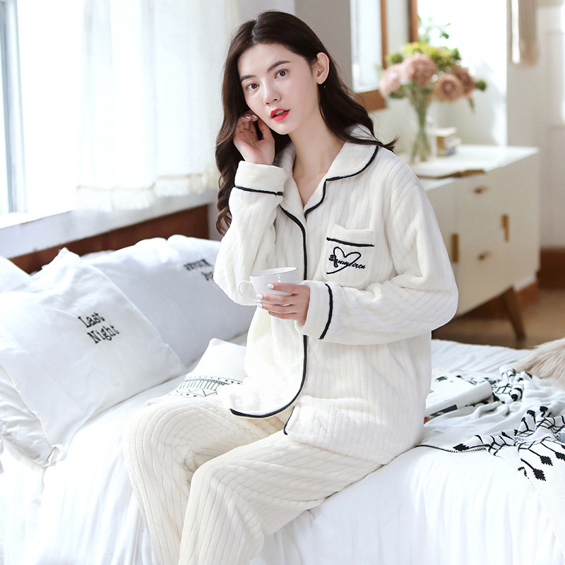 Z31-Spring pure cotton pajamas women's long sleeves pull-up cotton spring thin home clothes suit
