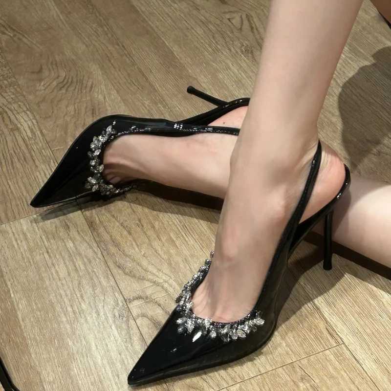 Summer High Heel Wen Sandals Fashion Hot Pointed Toe Crystal Shoes Ladies Elegant Dancing Party New Pumps Z250121