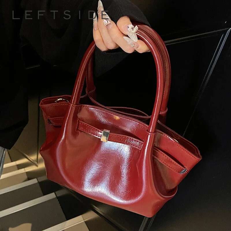 Short Handle PU Leather Tote Bags for Women 2025 Spring Y2K Ladies Shoulder Crossbody Bag Females Handbags and Purses