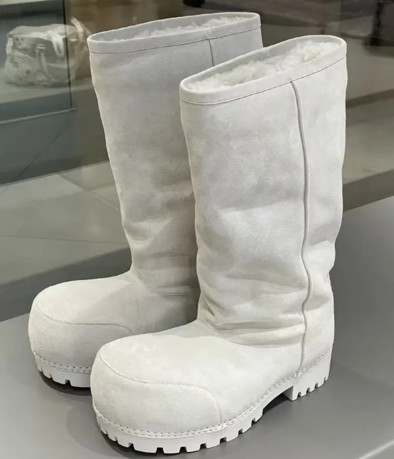 New Boots Long tube snow women with big head comfortable winter boots Women's thick warm cotton shoes for female