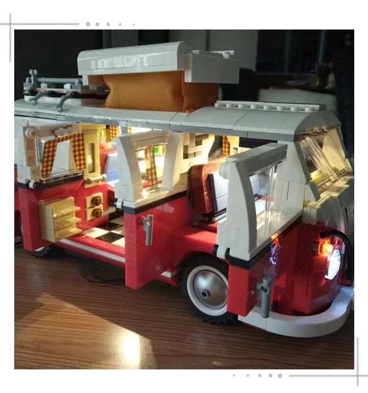 1354PCS Volkswagen T1 Camper Bricks Van Car Model Bluding Blocks High-Techc Ideas Bus Compatible Technical 10220 Toy Kid Gift W250115