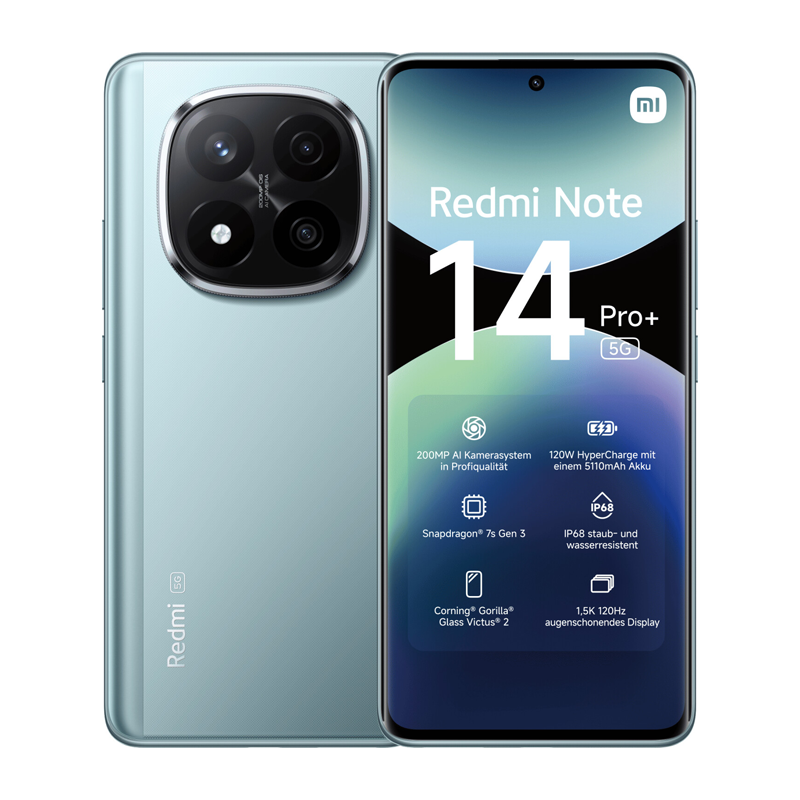 Global Version Redmi Note 14 Pro+ 5G Smartphone Snapdragon 7s Gen 3 200MP Rear Camera 120W HyperCharge IP68