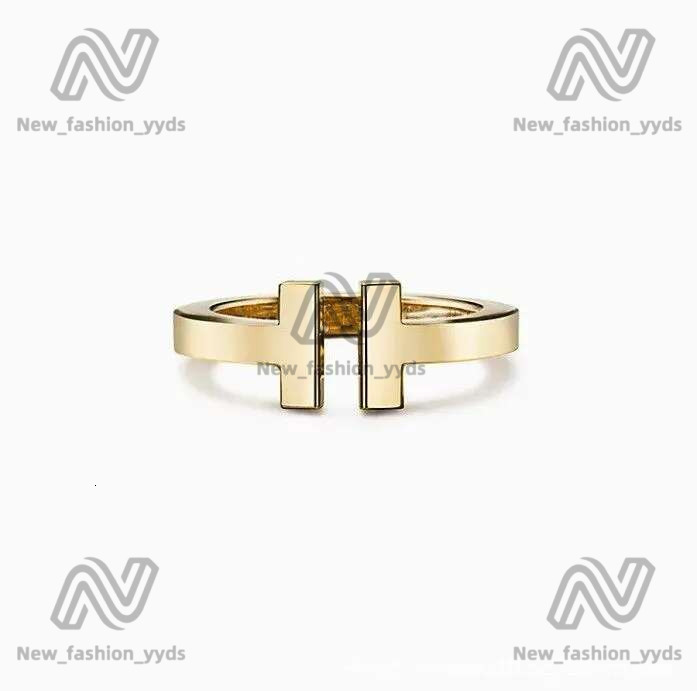 2025 Tiffnay And Co Designer Ring Double Ring 925 Serling Silver Plaed 18K Rose Gold Opening Inlaid With Diamond Half Tiffinys For Women Tiffanya Ring aa2