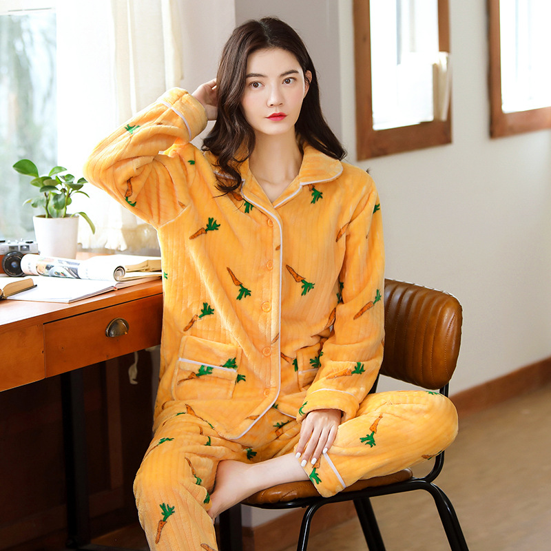 Z31-Spring pure cotton pajamas women's long sleeves pull-up cotton spring thin home clothes suit