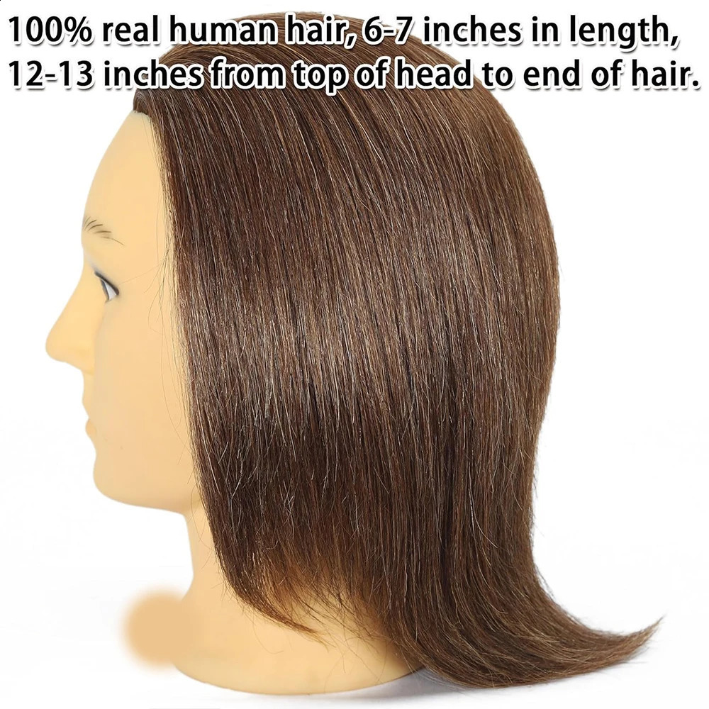 Male Mannequin Head With Human Hair Black For Practice Hairdresser Cosmetology Training Doll Head For Hair Styling 250114