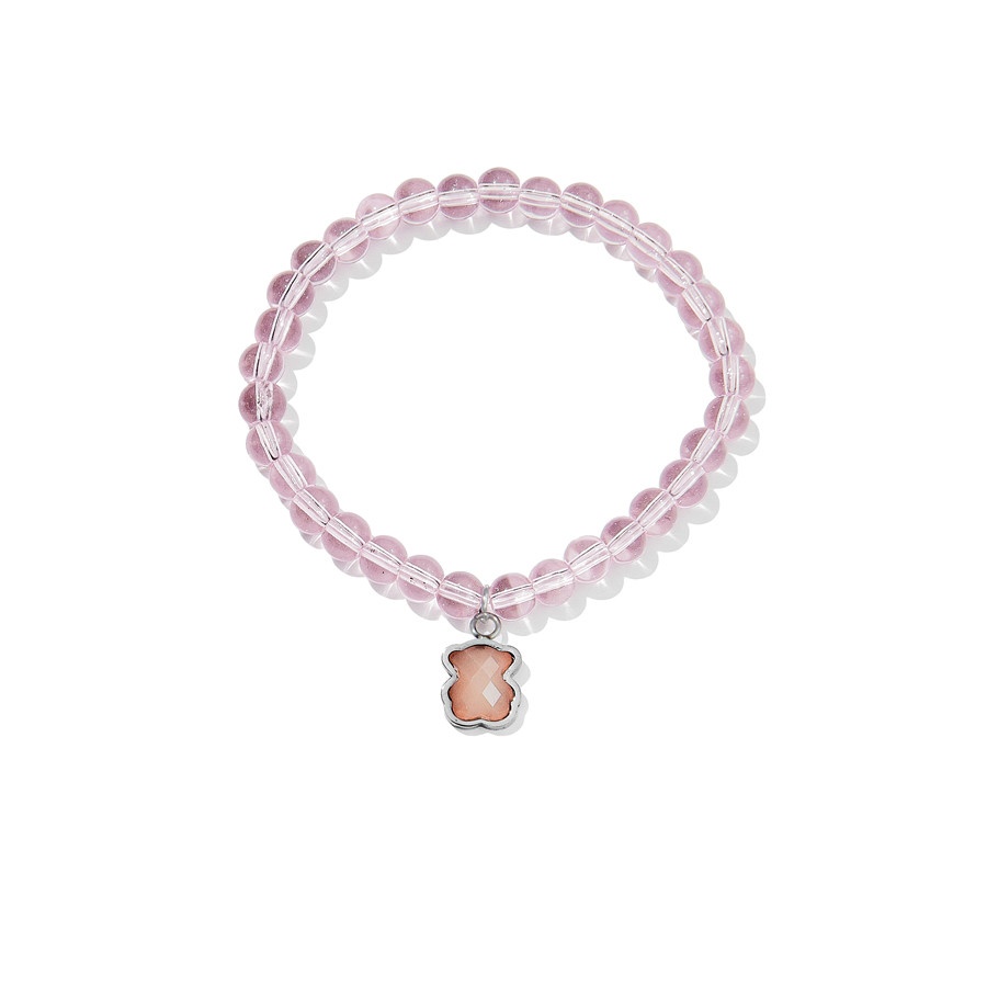 Fashion Women Girls Silver Rose Gold Stainless Steel Round Red Black Ball Bead Bear Bracelets Jewelry Pulsera A Gift