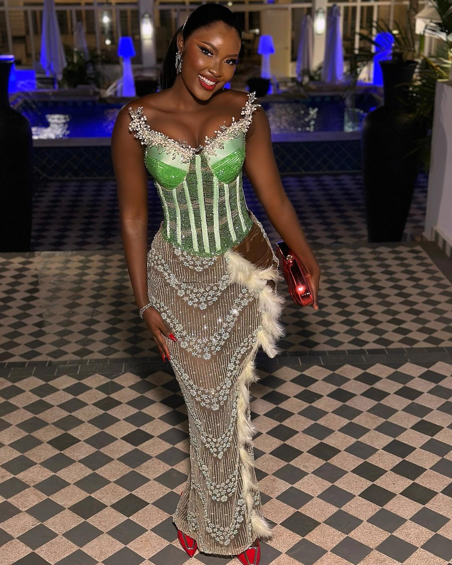 Aso Ebi Ivory Mermaid Prom Dresses 2025 Illusion Sequined Beaded Evening Formal Party Second Birthday Engagement Gowns Plus Size Dress For Special Ocn