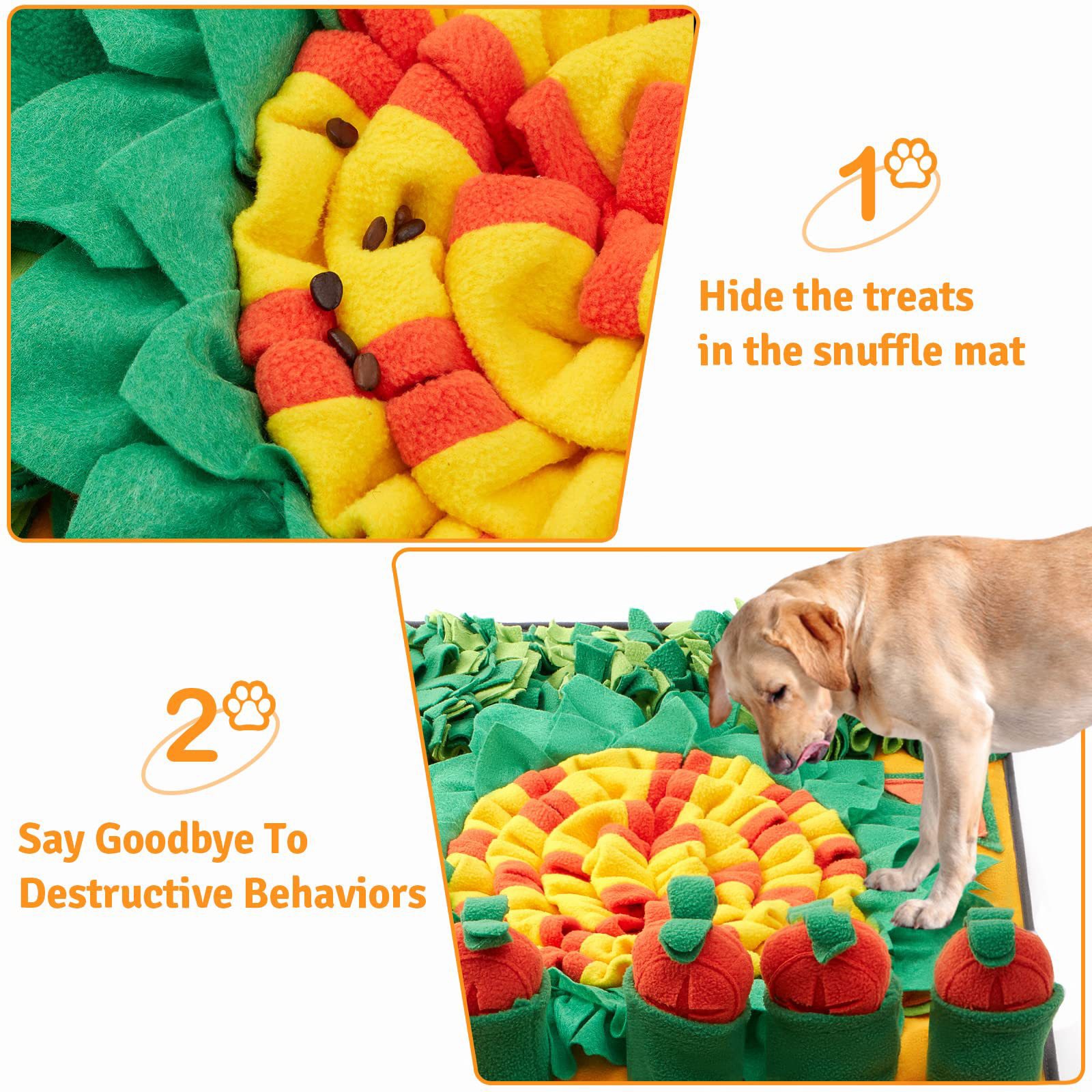 Snuffle Mat for Dogs Large Dog Feeding Mats Pet Dog Sniff Mat Nosework Slower Feeder Interactive Dog Mat for Stress Relief Encourage Natural Foraging  - view 4
