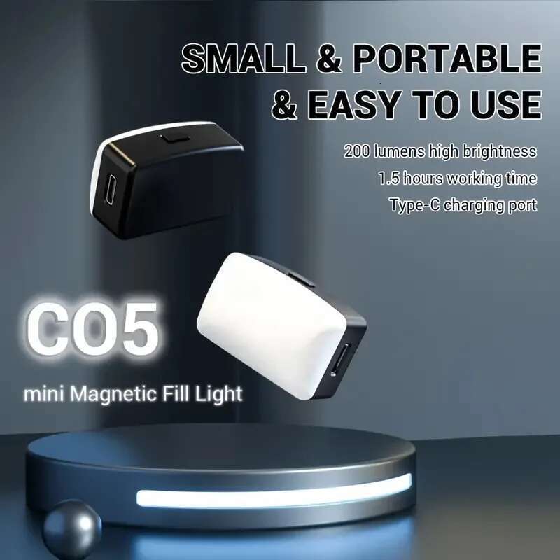 Mini magnétique LED Selfie Light pour iPhone Samsung iPad Phone Mobile Clip Ring Flash Fill Video PO RINGLIGHT POGRAM