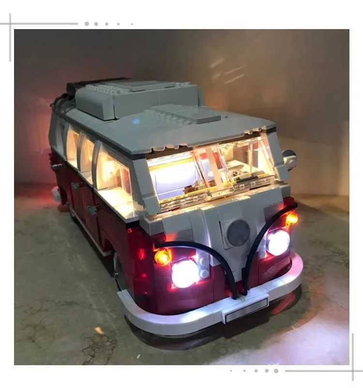 1354PCS Volkswagen T1 Camper Bricks Van Car Model Bluding Blocks High-Techc Ideas Bus Compatible Technical 10220 Toy Kid Gift W250115