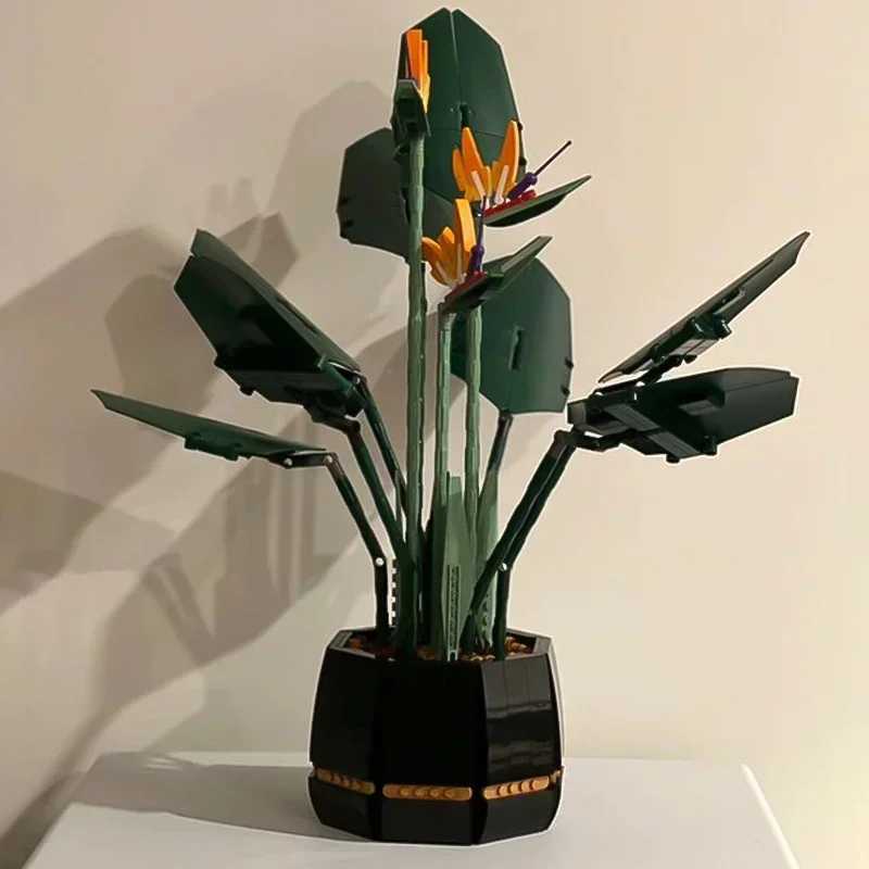1173pcs New 10289 Bird of Paradise Bouquet Rose Building Block Bricks Potted Illustration Birthday Christmas Gifts for Kids W250115