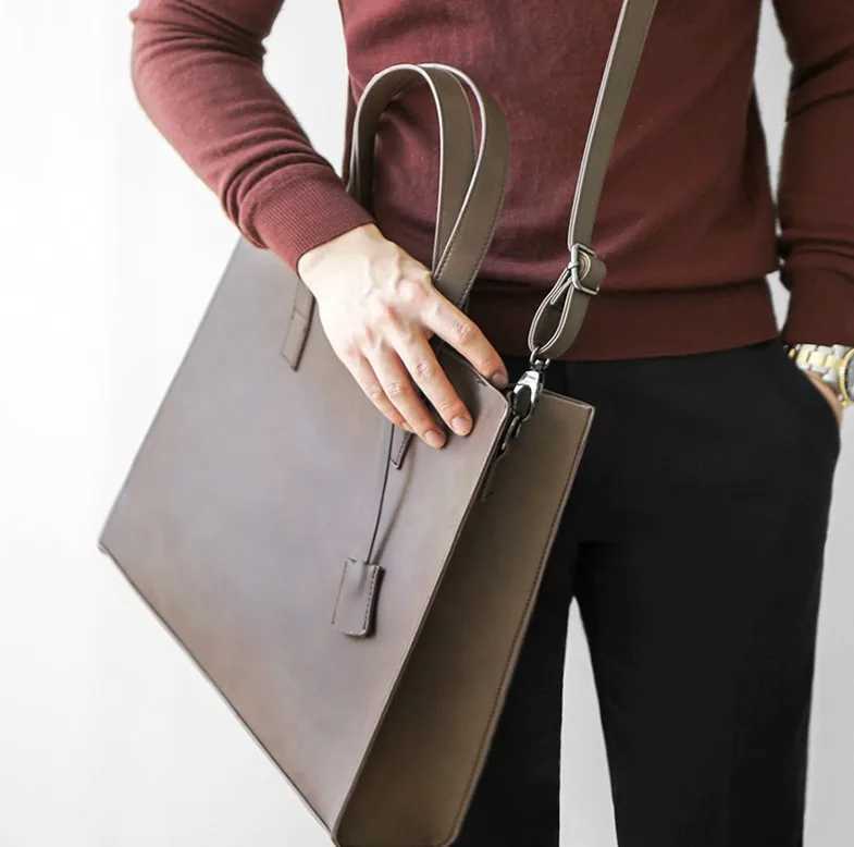 New Arrival Neutral OL Business Casual Handbag PU Leather Bag High Capacity Shoulder Bag Valise Z250118