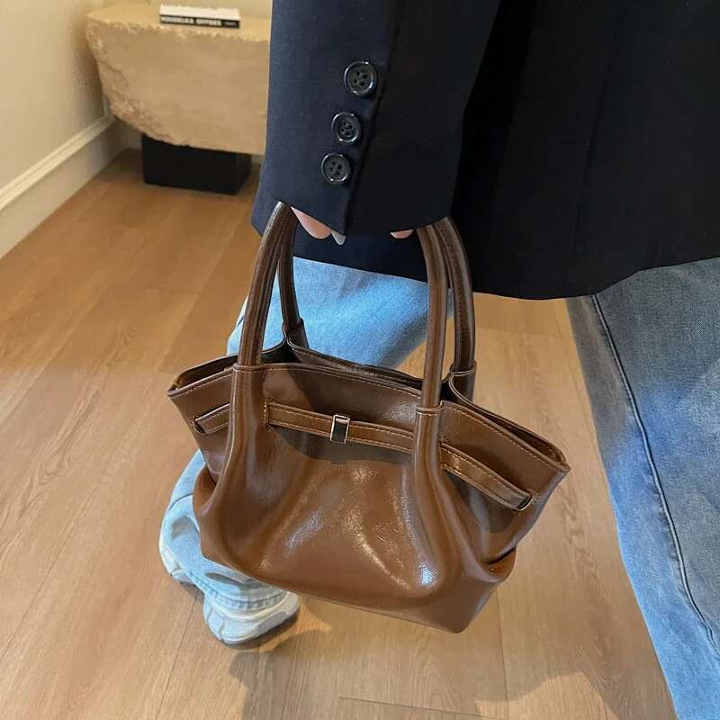 Short Handle PU Leather Tote Bags for Women 2025 Spring Y2K Ladies Shoulder Crossbody Bag Females Handbags and Purses