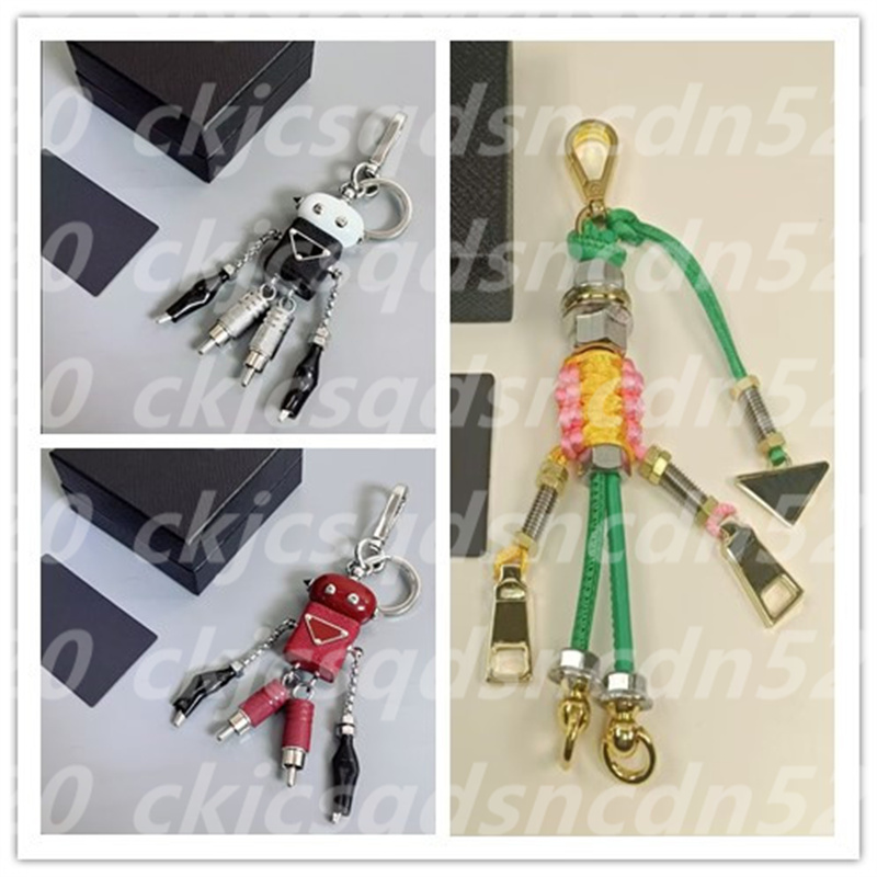 TOP Couture Robot Fashion Black Key Style Luxury Alphabet Key Chain - Designer Unisex bag Charm car key holder for men and women