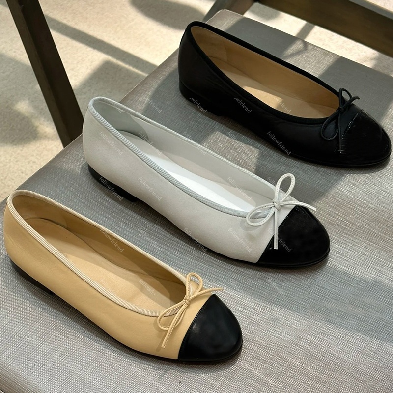 Designers sandals Ballet shoes Flat shoes Luxury slingback heels Genuine Leather woman Loafers Channels Casual Shoes Ballet Flats Wedding Party shoes size 35-42