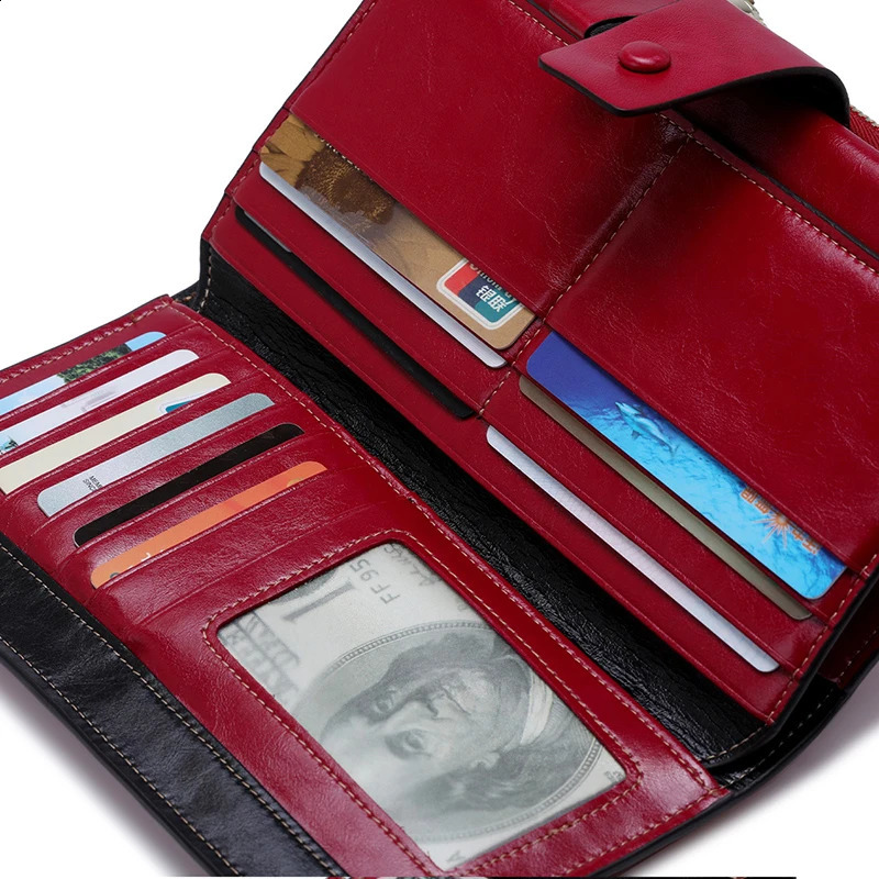 Women Genuine Leather Wallets Female Zipper Purses Big Capacity Woman Purse Ladies Long Hasp Wallet Clutch Coin Card Holders 250118