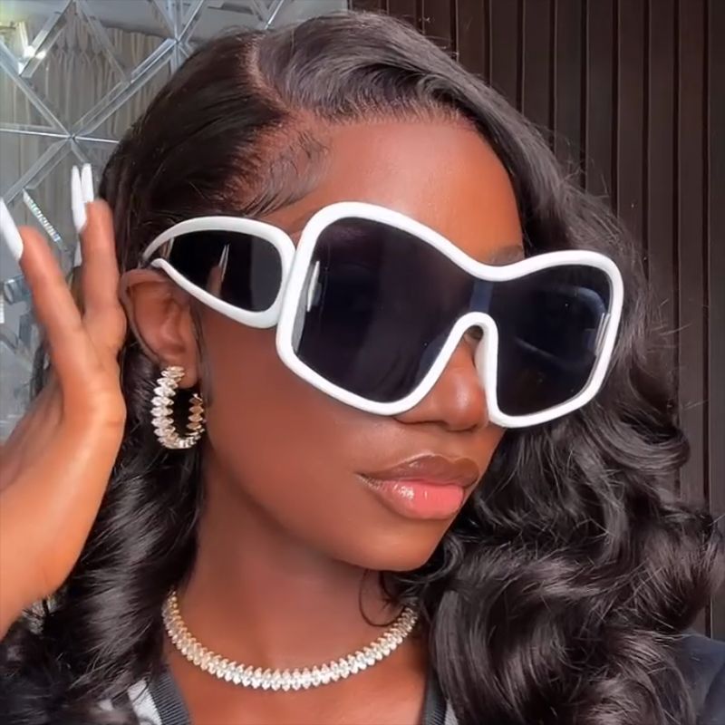 2025 Oversized large frame fashionable high-end sunglasses trendy cool sunglasses personalized sunglasses