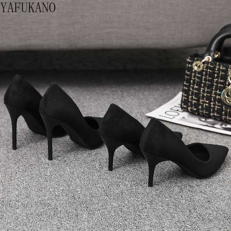 Minimalist Suede Pointed Toe Stiletto hot Shoes Black Career Work Shoe Nude Party Pr Pumps Classic Basic Ladies High H Size 33 Z250121