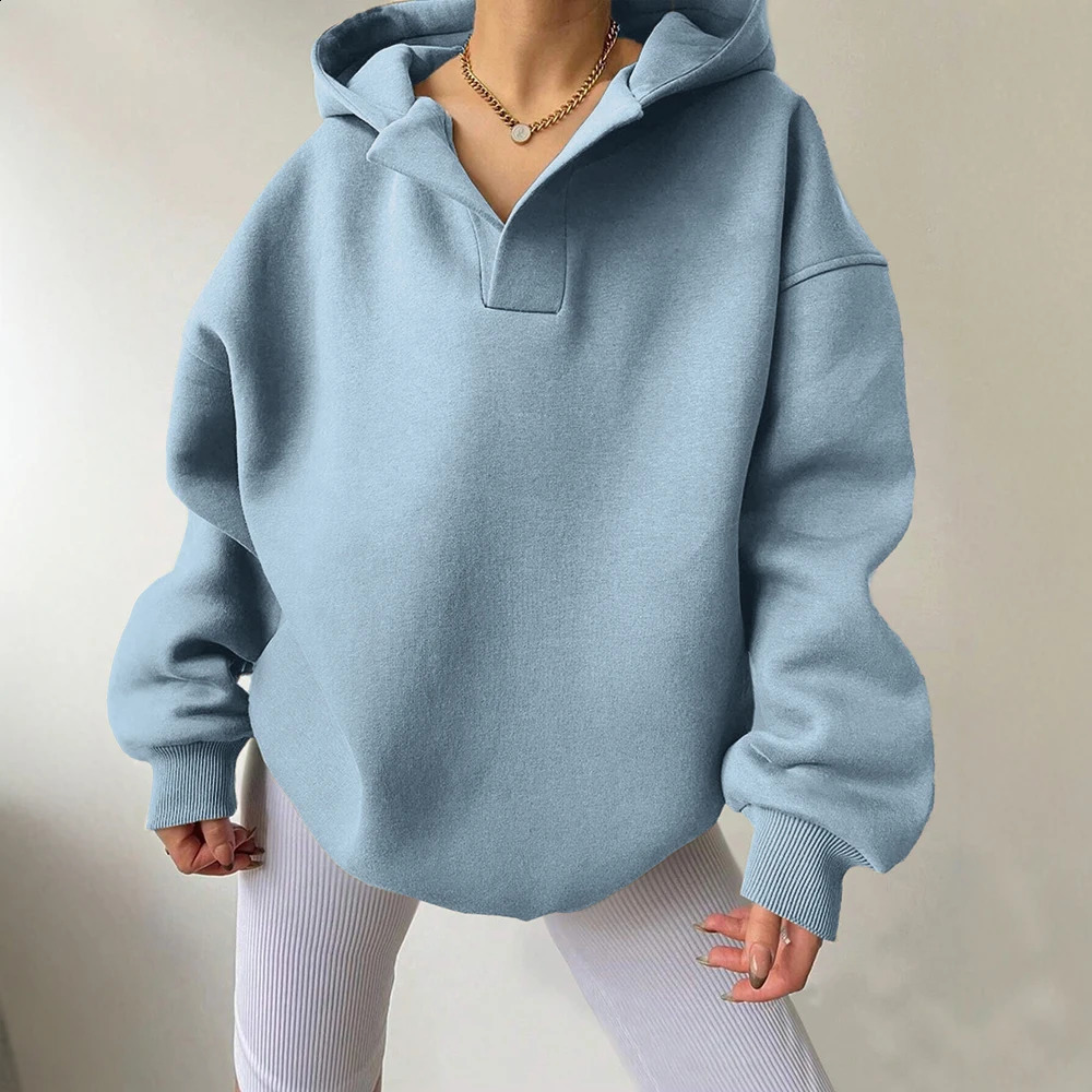 Mia Muse Womens Sweatshirts All Season Casual Basics Solid Color Pullover Long Sleeve Hoodie Work Sweatshirts 250113
