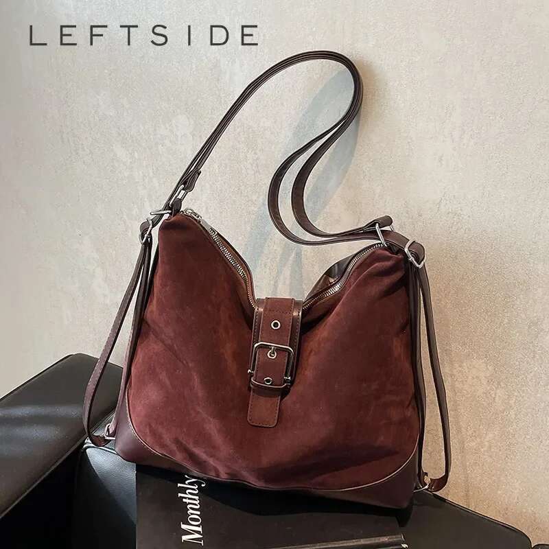 Faux Suede Underarm Bags for Women 2025 Spring Y2K New Shoulder Crossbody Bag Females Handbags and Purses