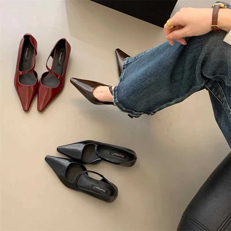 Bailamos hot 2024 Spring Band Wen Fashion Shallow Slip On Slingback Sandals Thin Heel Dress Sexy Pumps Shoes Mujer Z250121