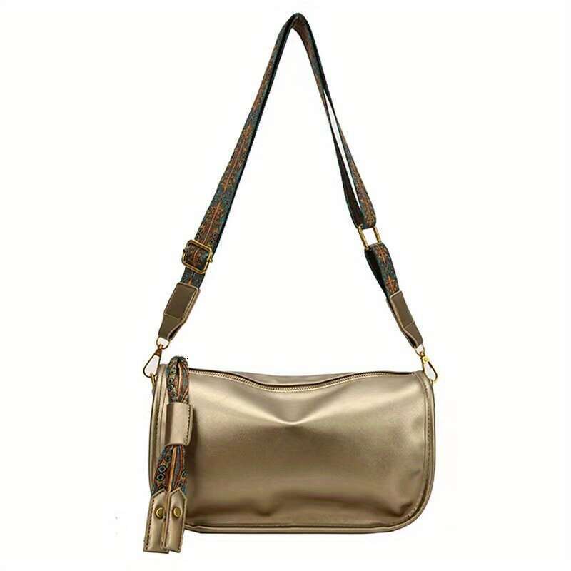 Pattern zipper crossbody fashionable bag, wide shoulder strap, large capacity daily wallet - view 7