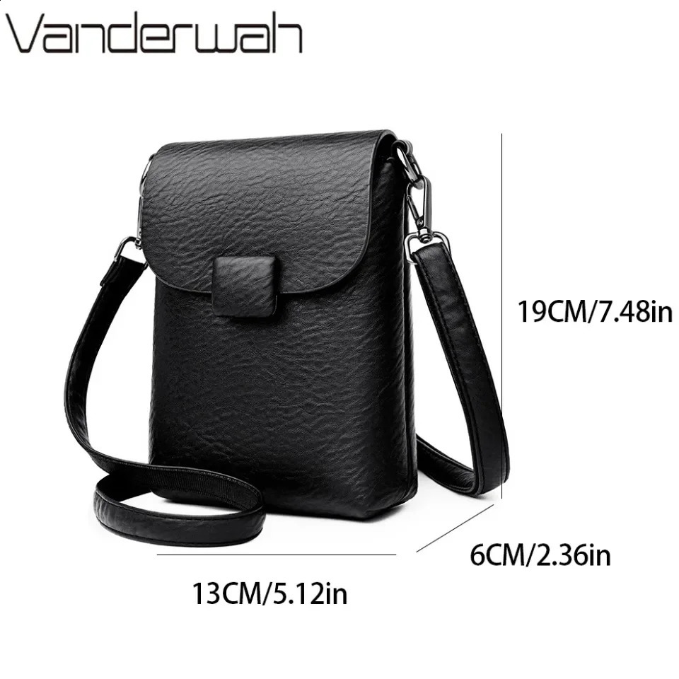 Small Phone Bag Flap Shoulder Bags For Women Soft Leather Solid Color Purse y ner Ladies Crossbody Commuting Sac 250114