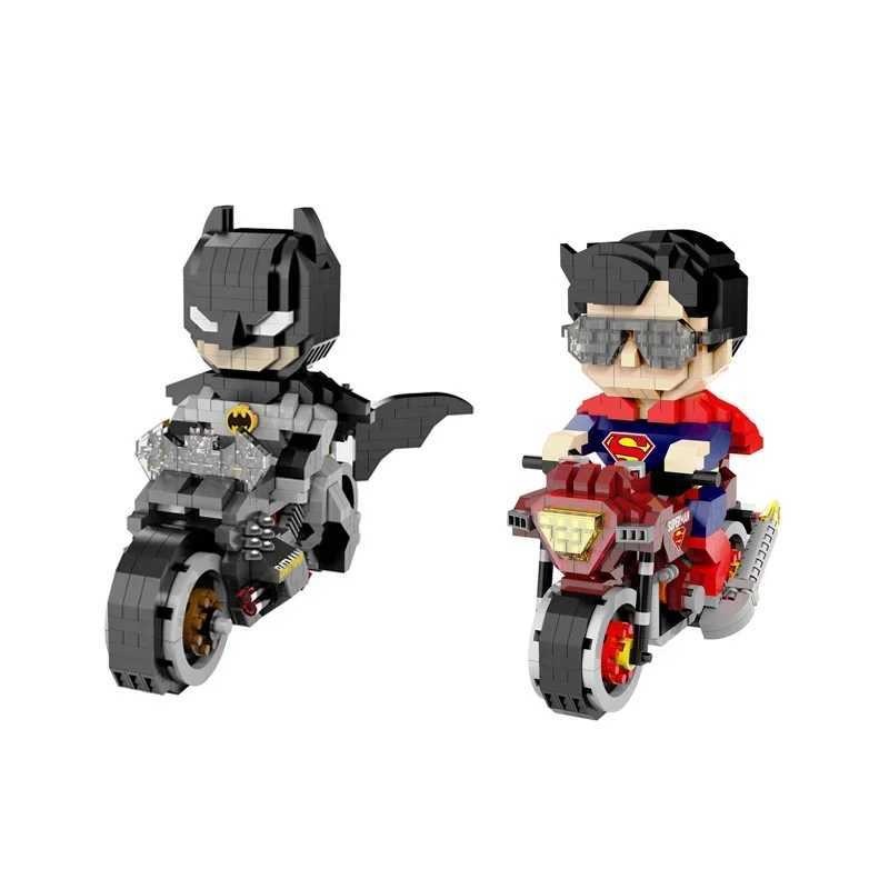 Mini Block Diagram DC Superman Motorcycle Superhero 3D Puzzle Model Movie Mini Block Toy Childrens Gift W250408