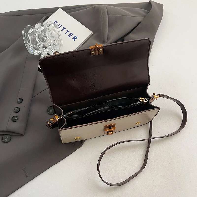 Small PU Leather Crossbody Bags Lady Short Handle Shoulder Bag for Women 2025 New Designer Y2K Handbags and Purses