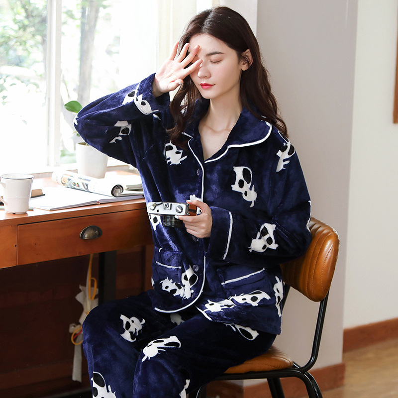 Z31-Spring pure cotton pajamas women's long sleeves pull-up cotton spring thin home clothes suit