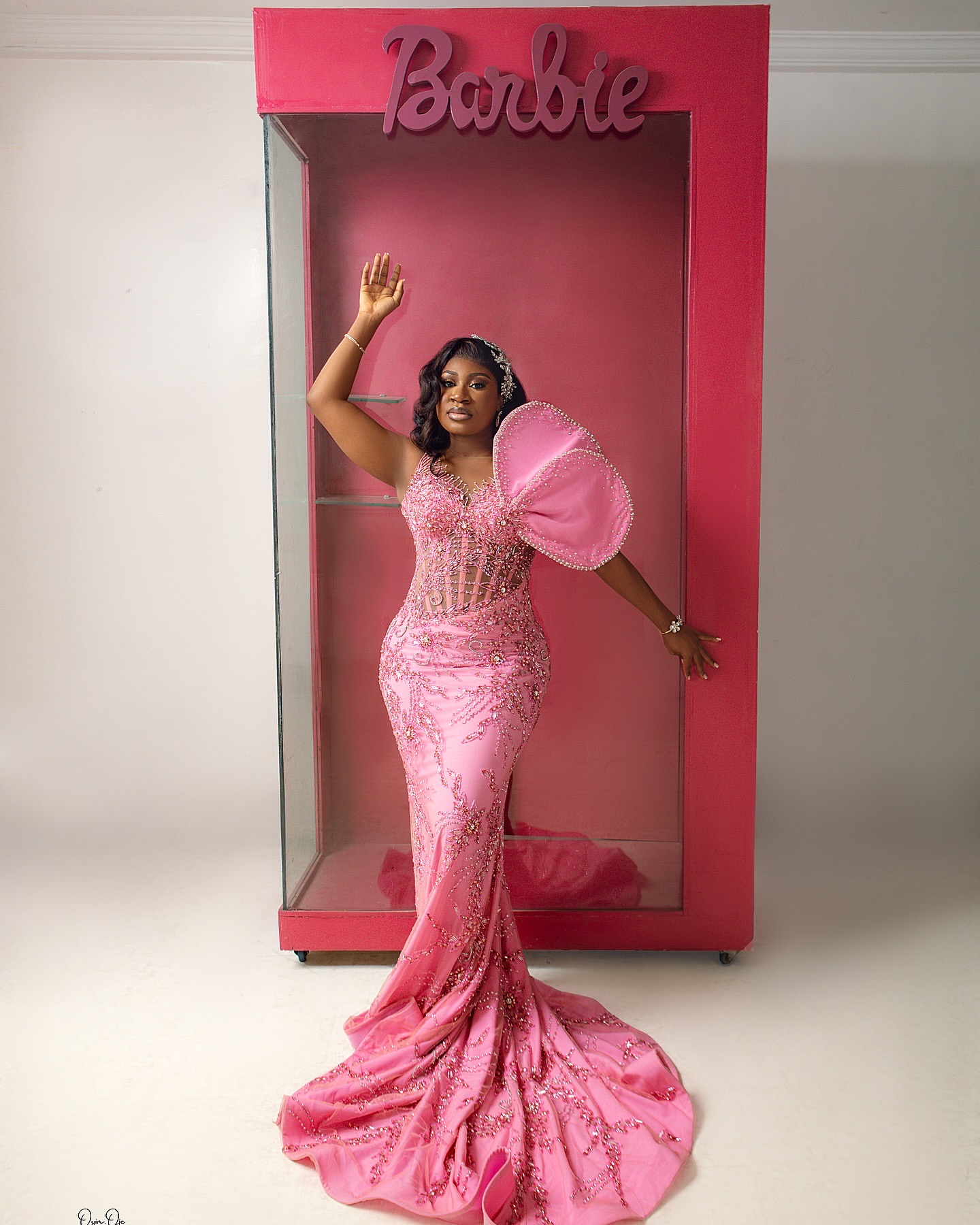 Aso Ebi Pink Mermaid Prom Dresses 2025 Beaded Crystals Sequined Lace Evening Formal Party Second Birthday Engagement Gowns Plus Size Dress For Special