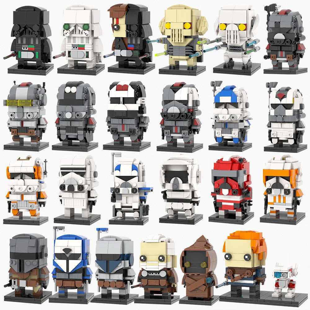 Free shipping MOOXI Series BrickHeadsed Set MOC Bricks Figures Model DIY Building Blocks Kids Education Toys For Children Birthday Gifts