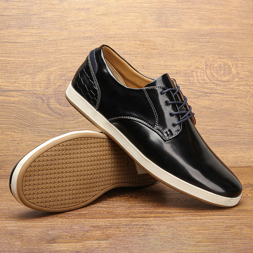39-50 Cross-border men's casual single shoes foreign trade large size comfortable leather board shoes