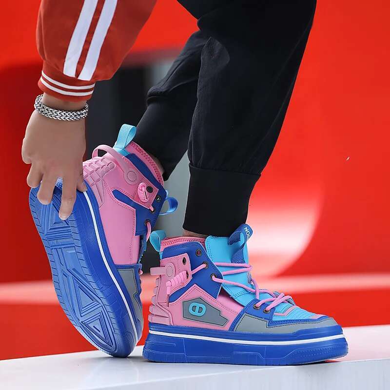 Fashion Colorful Men's High-Top Platform Casual Sneakers Man Hip-Hop Designer Shoes for Men baskets hommes