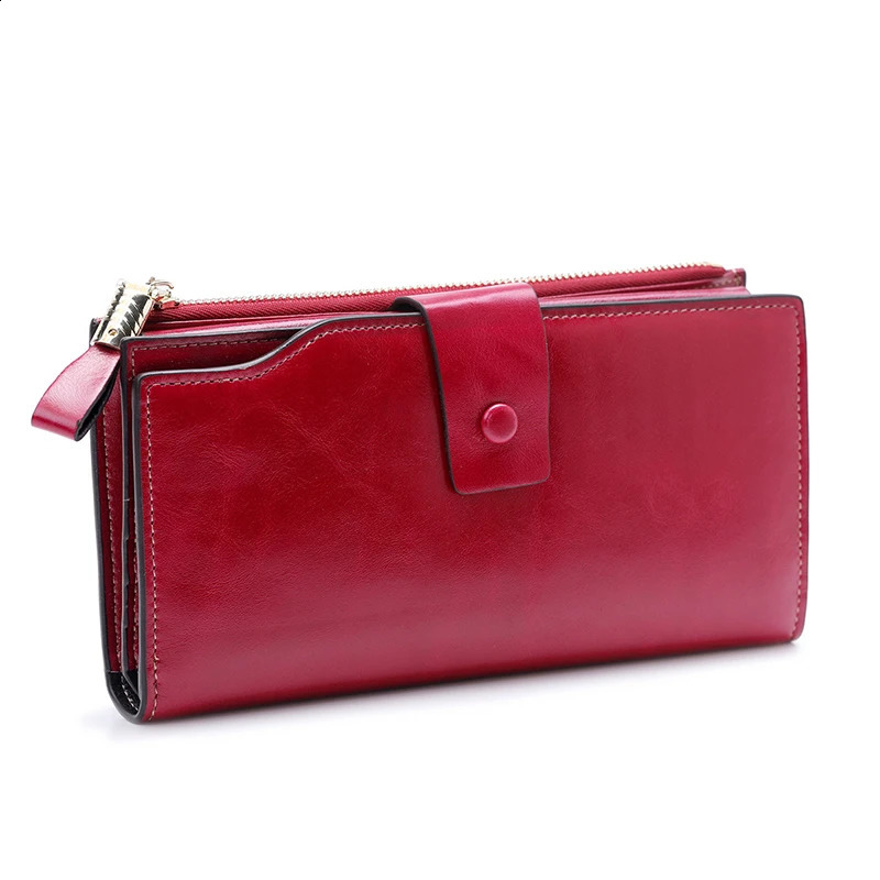 Women Genuine Leather Wallets Female Zipper Purses Big Capacity Woman Purse Ladies Long Hasp Wallet Clutch Coin Card Holders 250118