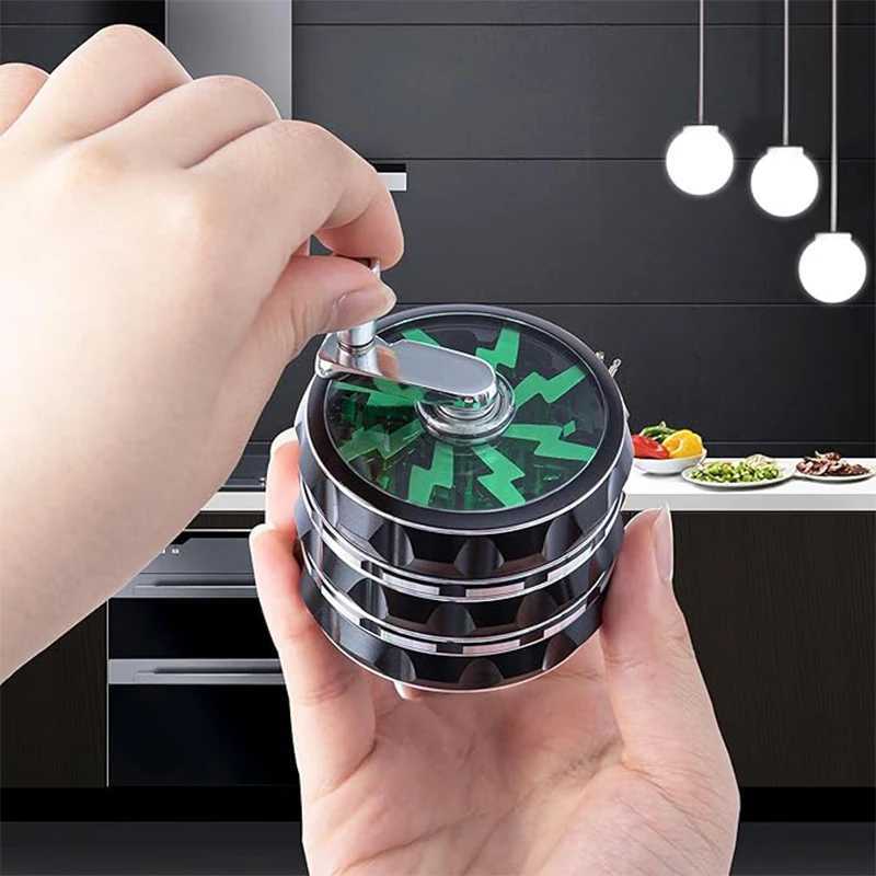 63mm manual crank 4-layer high-quality zinc alloy herb grinder herb grinder tobacco smoking tool and traditional crusher W250121