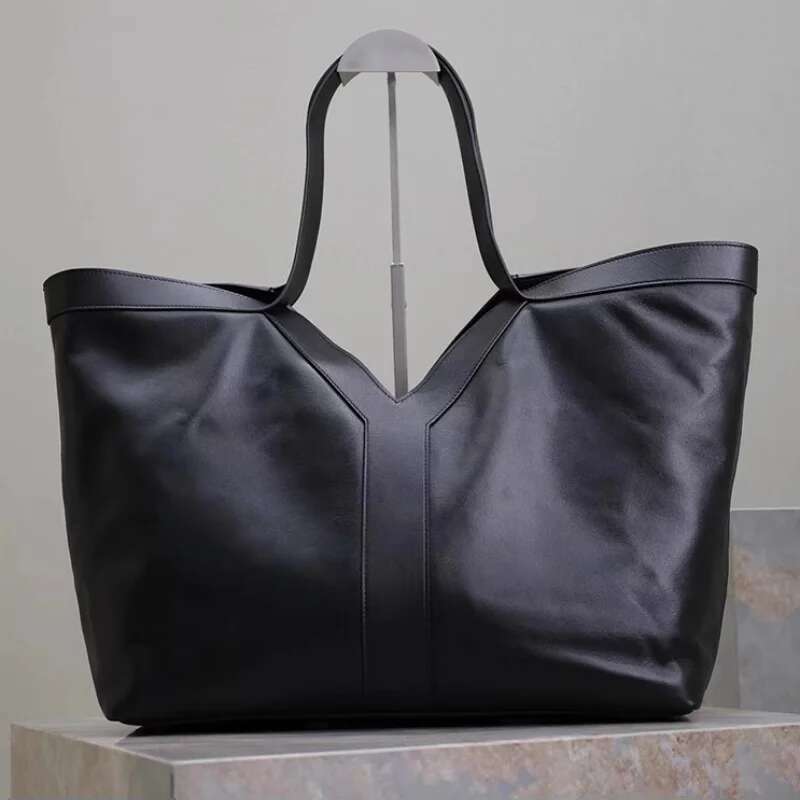 High-End Brand Genuine Leather Women's Tote Retro Large Capacity Underarm New Y Letter Design Versatile Shoulder Bag